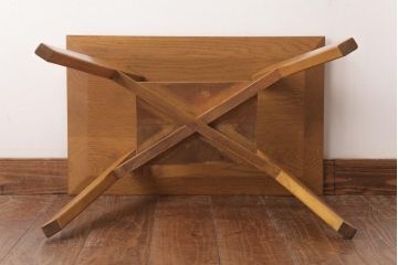 アンティーク家具　昭和初期　ナラ材製　北欧家具のようなスタイリッシュなサイドテーブル(R-037450)