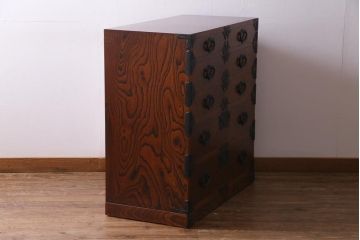 中古　岩谷堂箪笥　迫力のある杢目のビンテージ衣装箪笥(整理箪笥、チェスト)(R-037452)