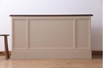 当店ペイント家具　北海道民芸家具　レトロな色合いのキャビネット(サイドボード、リビングボード、収納棚)(R-037453)