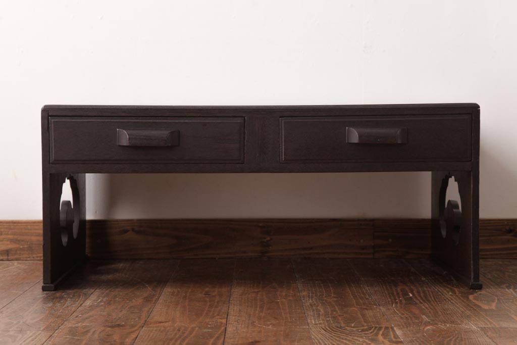 レトロ アンティーク 文机 引き出し付き 小机 フレアードレッグ ローテーブル レトロ アンティーク 文机 引き出し付き 小机 フレアードレッグ