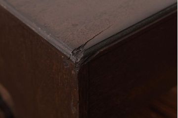 レトロ家具　昭和期　透かし彫りが印象的な文机(座机、ローテーブル)(R-037455)