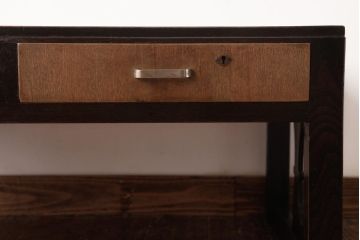 レトロ家具　バイカラーが印象的なレトロな文机(座机、ローテーブル)(R-037456)