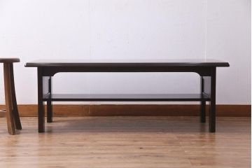 中古　北海道民芸家具　高級感漂う和モダンなセンターテーブル(リビングテーブル)(R-037459)