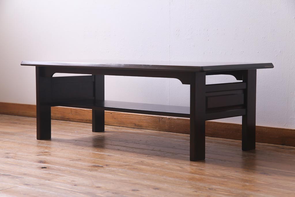 中古　北海道民芸家具　高級感漂う和モダンなセンターテーブル(リビングテーブル)(R-037459)