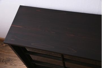 ラフジュ工房オリジナル　アンティーク建具リメイク　シンプルなガラス戸のサイドボード(キャビネット、収納棚、戸棚)(R-037460)