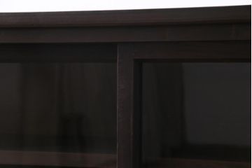 ラフジュ工房オリジナル　アンティーク建具リメイク　シンプルなガラス戸のサイドボード(キャビネット、収納棚、戸棚)(R-037460)