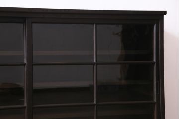 ラフジュ工房オリジナル　アンティーク建具リメイク　シンプルなガラス戸のサイドボード(キャビネット、収納棚、戸棚)(R-037460)