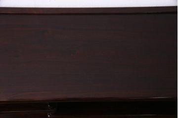 中古　伝統工芸品　大阪唐木指物　在銘　紫檀(シタン)材　漆塗り　飾り棚(違い棚、茶棚)(定価約220万円)(R-037461)