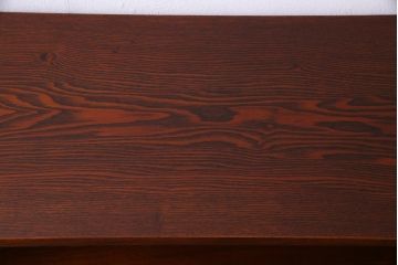 中古　高級品　松本伝統　指物工芸家具　漆塗り　ケヤキ材の杢目が美しい飾り棚(茶棚)(R-037462)