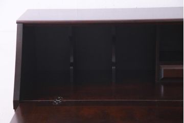 中古　北海道民芸家具　上質な作りが魅力のライティングビューロー(机、在宅ワーク、在宅用引き出し、ワークデスク)(定価約34万円)(R-037463)