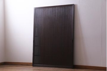 アンティーク家具　店舗にもおすすめ　和モダンに合う特大サイズの平格子戸1枚(引き戸、建具)(R-037466)
