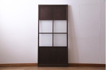 アンティーク家具　大正昭和初期　大正ロマンにもレトロスタイルにも合うガラス戸1枚(引き戸、建具)(R-037467)