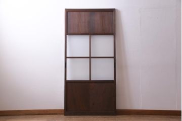 アンティーク家具　大正昭和初期　大正ロマンにもレトロスタイルにも合うガラス戸1枚(引き戸、建具)(R-037467)