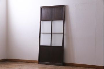アンティーク家具　大正昭和初期　大正ロマンにもレトロスタイルにも合うガラス戸1枚(引き戸、建具)(R-037467)
