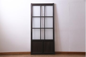 アンティーク建具　和製アンティーク　大正昭和期　デザインガラスが目を引くガラス戸1枚(R-037468)