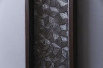 アンティーク建具　和製アンティーク　大正昭和期　デザインガラスが目を引くガラス戸1枚(R-037468)