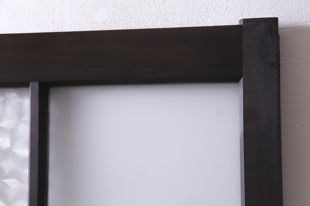 アンティーク建具　和製アンティーク　大正昭和期　デザインガラスが目を引くガラス戸1枚(R-037468)