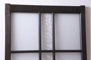 アンティーク建具　和製アンティーク　大正昭和期　デザインガラスが目を引くガラス戸1枚(R-037468)