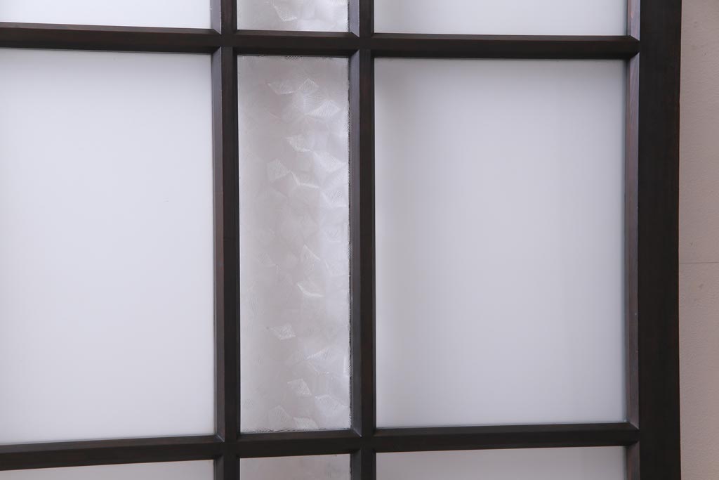 アンティーク建具　和製アンティーク　大正昭和期　デザインガラスが目を引くガラス戸1枚(R-037468)