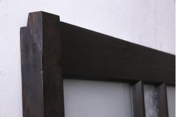 アンティーク建具　和製アンティーク　大正昭和期　デザインガラスが目を引くガラス戸1枚(R-037468)