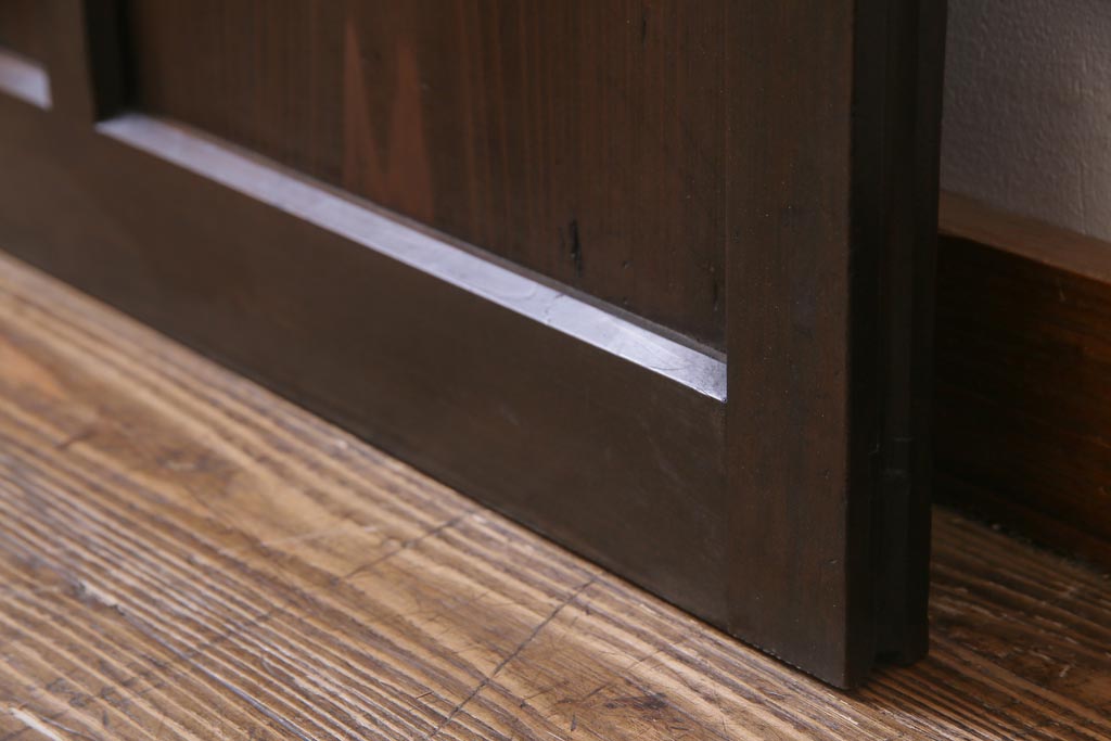 アンティーク建具　和製アンティーク　大正昭和期　デザインガラスが目を引くガラス戸1枚(R-037468)