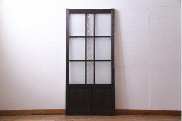 アンティーク建具　和製アンティーク　大正昭和期　デザインガラスが目を引くガラス戸1枚(R-037468)