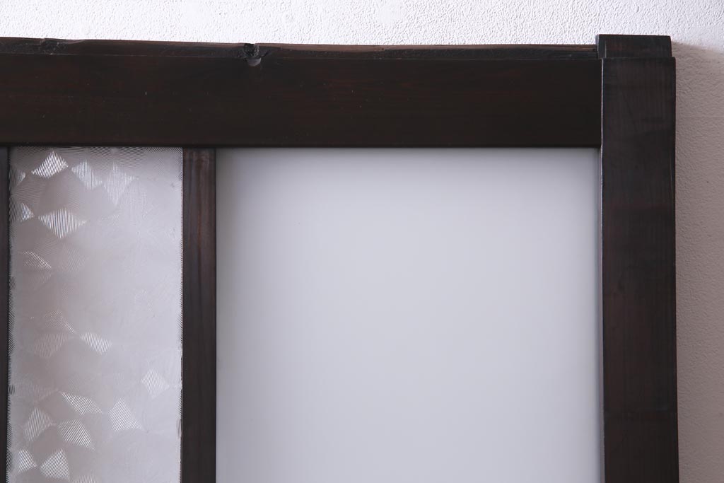 アンティーク建具　和製アンティーク　大正昭和期　デザインガラスが目を引くガラス戸1枚(R-037468)