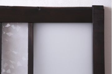 アンティーク建具　和製アンティーク　大正昭和期　デザインガラスが目を引くガラス戸1枚(R-037468)