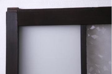 アンティーク建具　和製アンティーク　大正昭和期　デザインガラスが目を引くガラス戸1枚(R-037468)