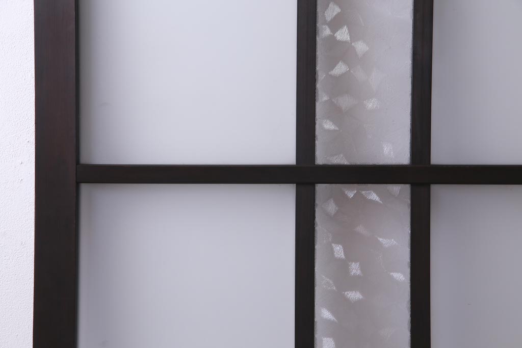 アンティーク建具　和製アンティーク　大正昭和期　デザインガラスが目を引くガラス戸1枚(R-037468)