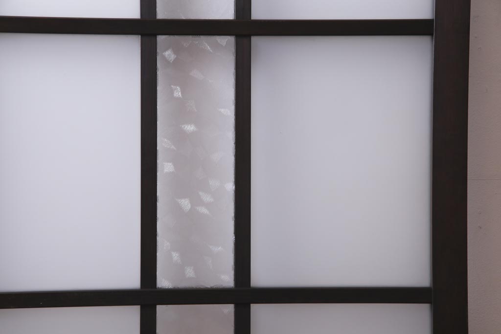 アンティーク建具　和製アンティーク　大正昭和期　デザインガラスが目を引くガラス戸1枚(R-037468)