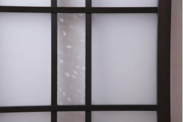 アンティーク建具　和製アンティーク　大正昭和期　デザインガラスが目を引くガラス戸1枚(R-037468)