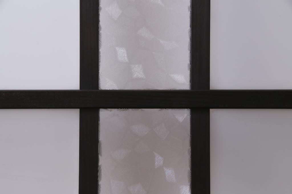 アンティーク建具　和製アンティーク　大正昭和期　デザインガラスが目を引くガラス戸1枚(R-037468)