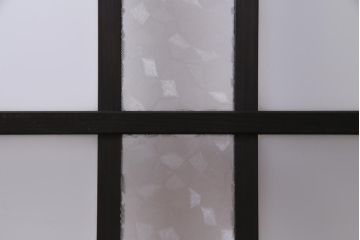 アンティーク建具　和製アンティーク　大正昭和期　デザインガラスが目を引くガラス戸1枚(R-037468)