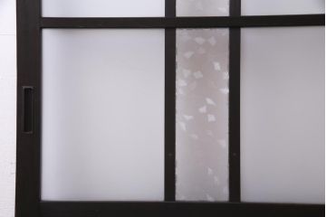 アンティーク建具　和製アンティーク　大正昭和期　デザインガラスが目を引くガラス戸1枚(R-037468)