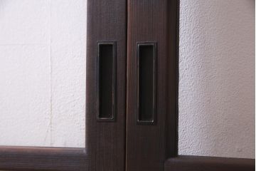 アンティーク家具　大正昭和初期　和洋折衷の空間にも馴染むガラス戸2枚セット(引き戸、建具)(R-037469)