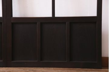 アンティーク家具　大正昭和初期　和洋折衷の空間にも馴染むガラス戸2枚セット(引き戸、建具)(R-037469)