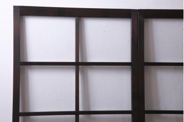 アンティーク家具　大正昭和初期　和洋折衷の空間にも馴染むガラス戸2枚セット(引き戸、建具)(R-037469)