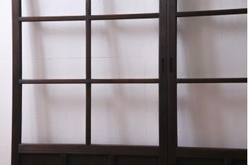 アンティーク家具　大正昭和初期　和洋折衷の空間にも馴染むガラス戸2枚セット(引き戸、建具)(R-037470)