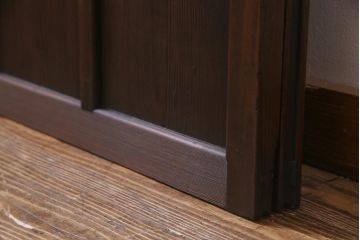 アンティーク家具　大正昭和初期　和洋折衷の空間にも馴染むガラス戸2枚セット(引き戸、建具)(R-037470)
