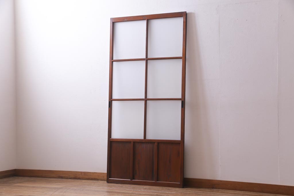 レトロ家具　趣のある昭和レトロなガラス戸(引き戸、建具)(R-037471)
