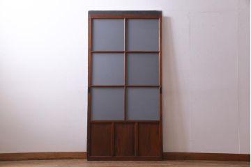 レトロ家具　趣のある昭和レトロなガラス戸(引き戸、建具)(R-037471)