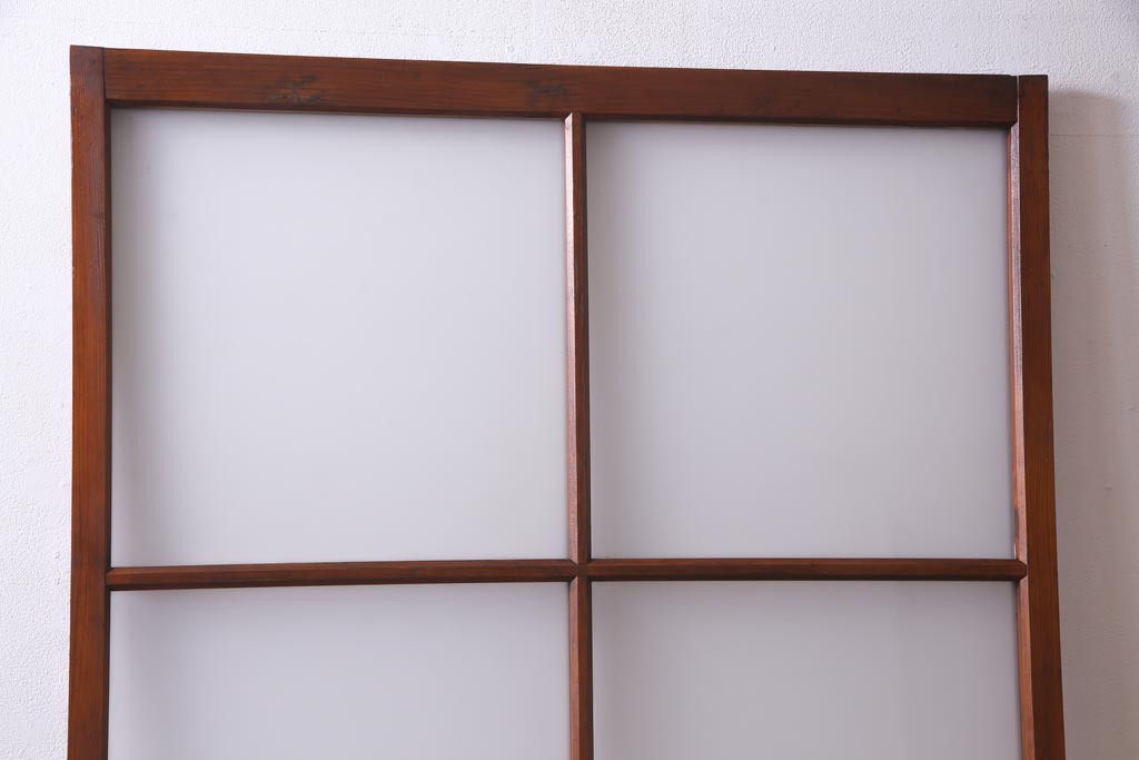 レトロ家具　趣のある昭和レトロなガラス戸(引き戸、建具)(R-037471)