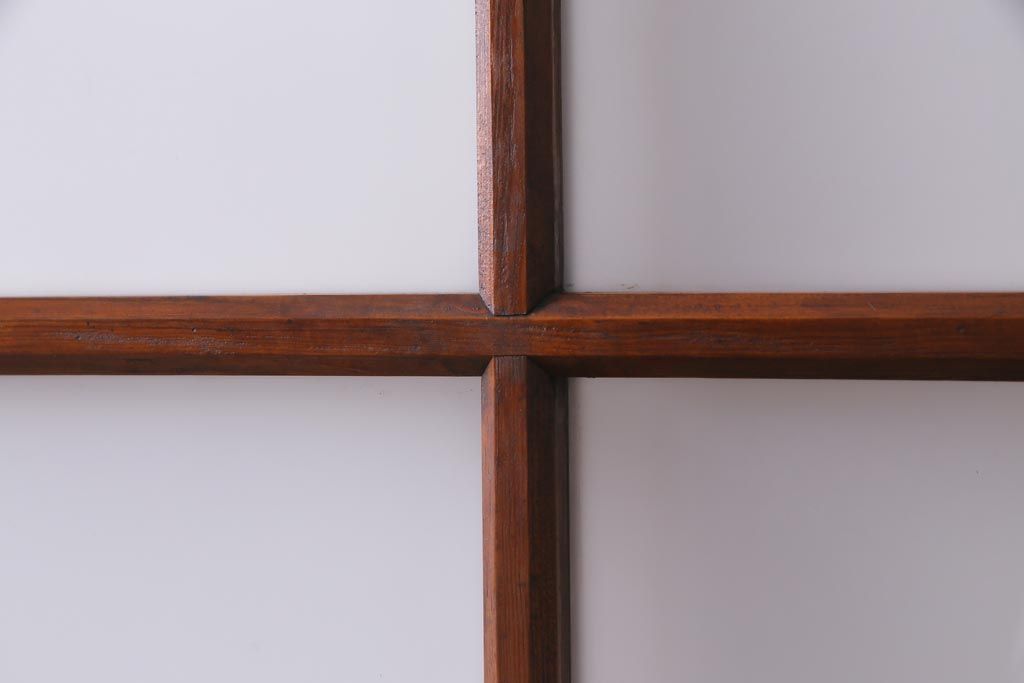 レトロ家具　趣のある昭和レトロなガラス戸(引き戸、建具)(R-037471)