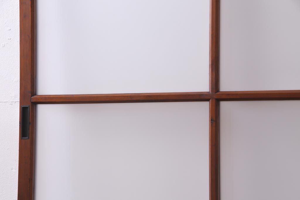 レトロ家具　趣のある昭和レトロなガラス戸(引き戸、建具)(R-037471)