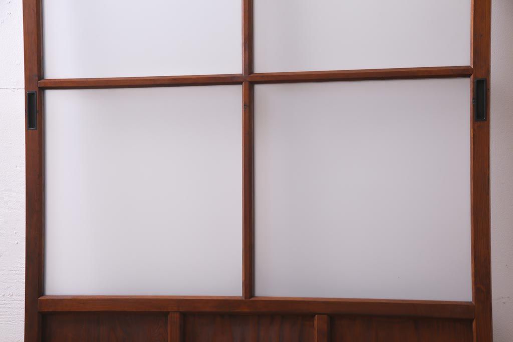 レトロ家具　趣のある昭和レトロなガラス戸(引き戸、建具)(R-037471)