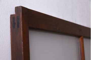 レトロ家具　趣のある昭和レトロなガラス戸(引き戸、建具)(R-037471)
