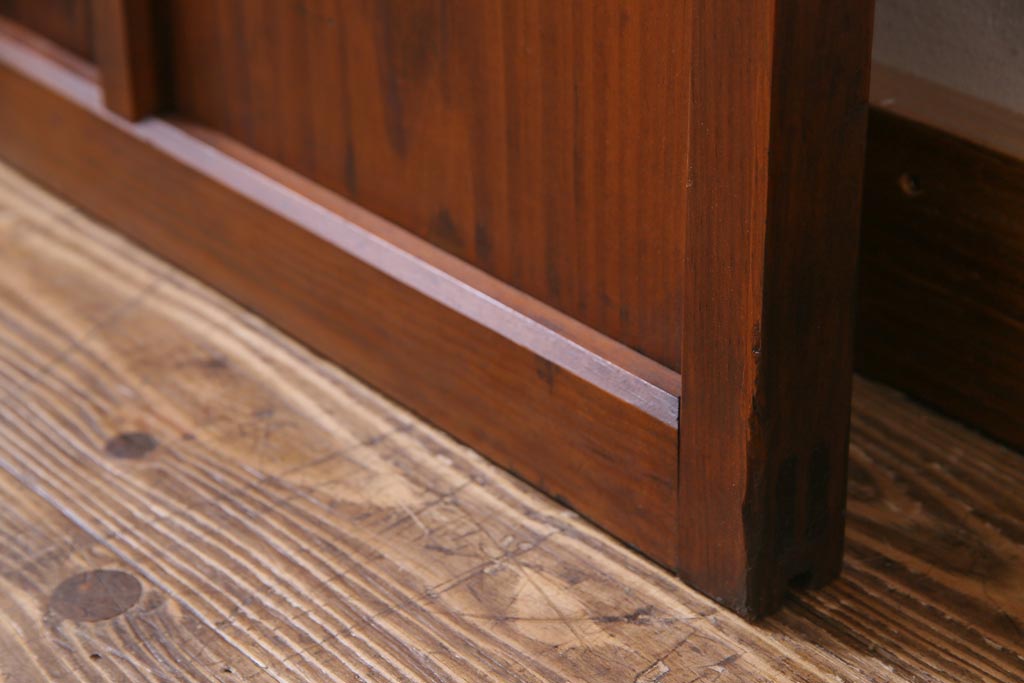 レトロ家具　趣のある昭和レトロなガラス戸(引き戸、建具)(R-037471)