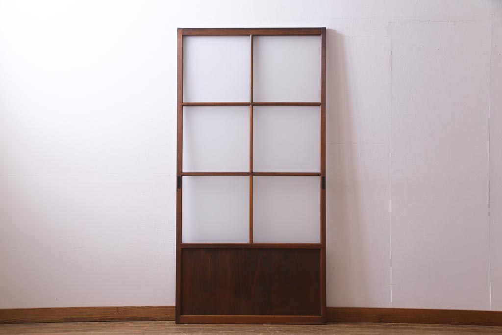 レトロ家具　趣のある昭和レトロなガラス戸(引き戸、建具)(R-037471)