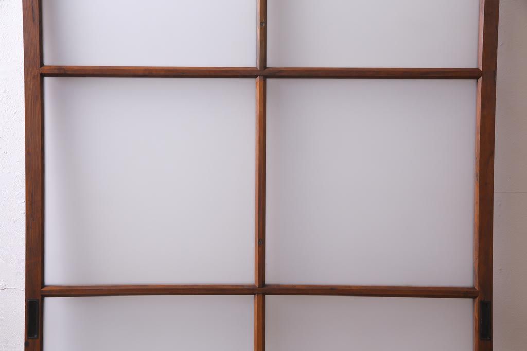 レトロ家具　趣のある昭和レトロなガラス戸(引き戸、建具)(R-037471)